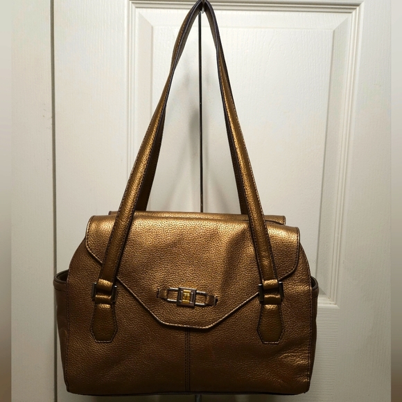 Tignanello Bronze Gold Large Shoulder Bag - Picture 1 of 14
